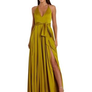 Mac Duggal Halter Charmeuse Gown